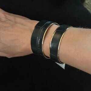 Express Leather Croc Cuff